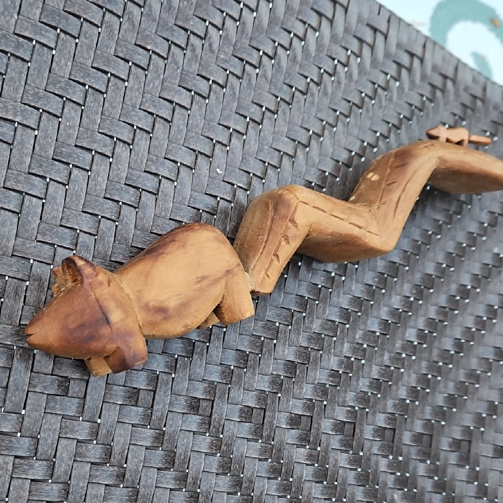 Wooden Handcarved Northwest Beaver Or Squirrel Figurine With Baby